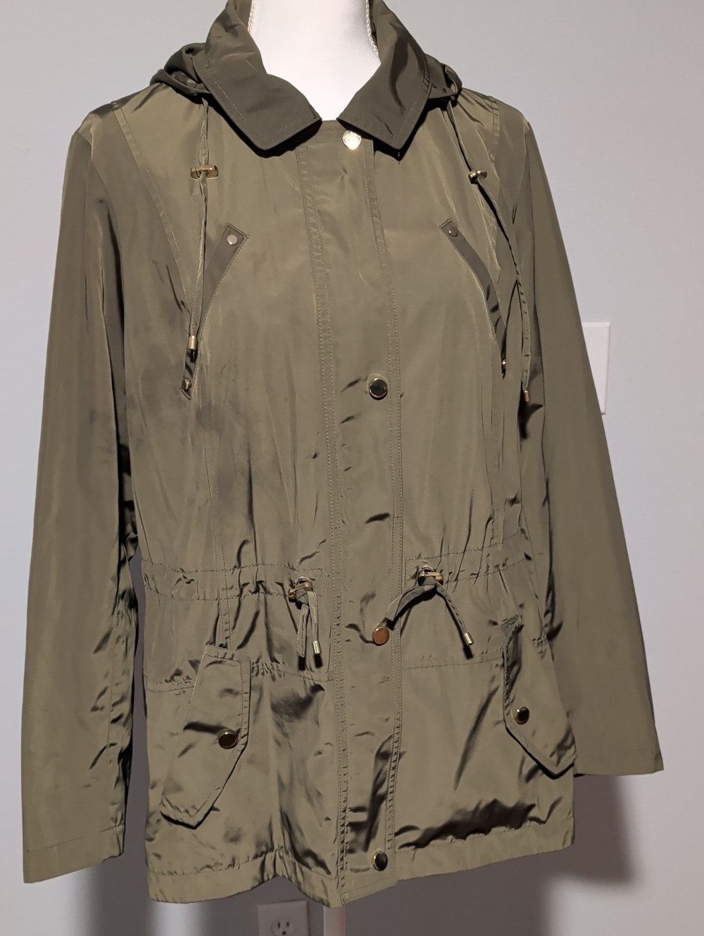 Charter Club Olive Green Utility Jacket with Hood